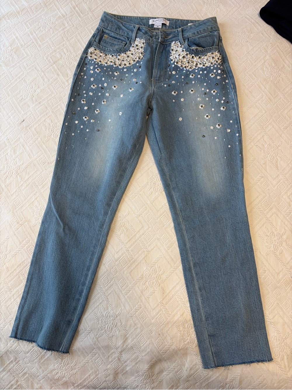 Marciano by Guess Women's Jeans with Pearl & Sequin Detail